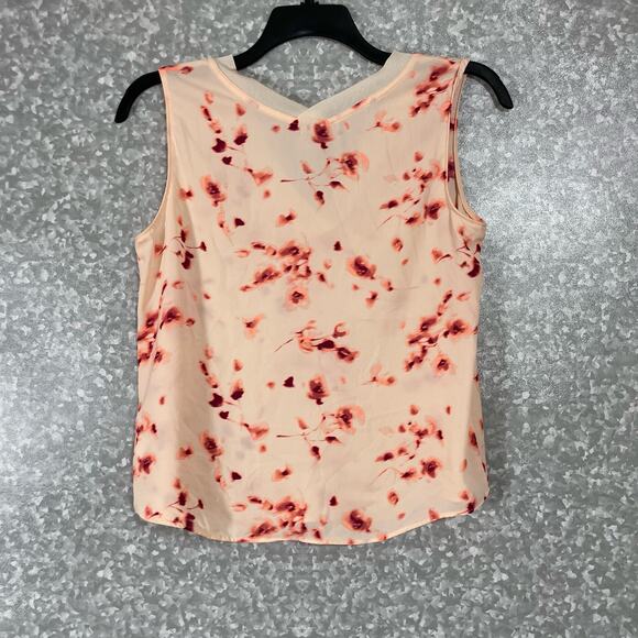Worthington Pink Abstract Floral Sleeveless Chiffon Top - Size Small - Rib Neck - Picture 6 of 6